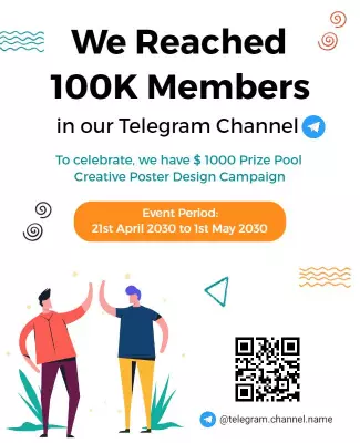Telegram Channel Celebration Event Flyer Template