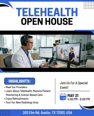Telehealth Open House Event Flyer Template
