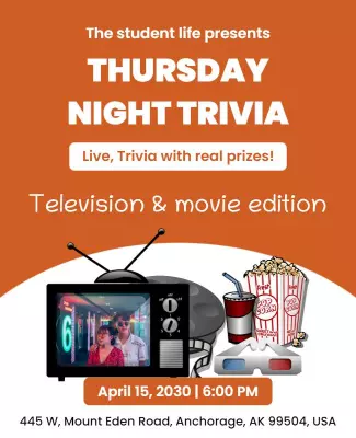 Television and Movie Trivia Night Flyer Template