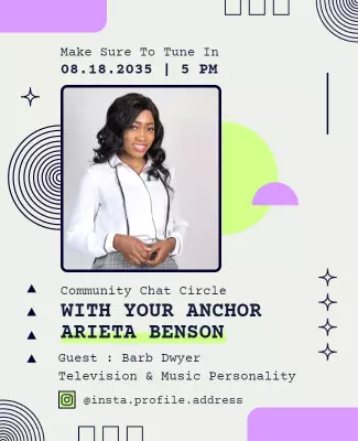 Television Personality Chat Circle Invitation Flyer Template