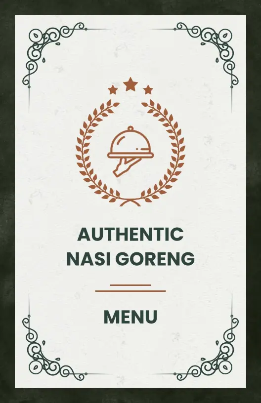 Templat Menu Restoran Pilihan Nasi Goreng Dan Sup Asli