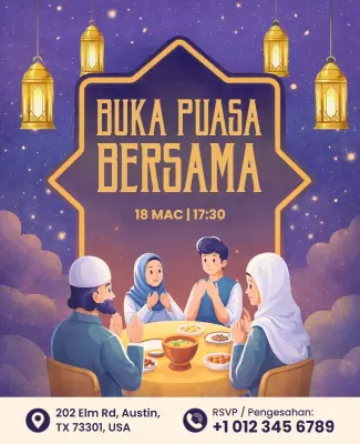 Templat Poster Jemputan Majlis Berbuka Puasa Template