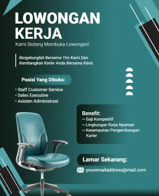 Templat Poster Pengumuman Lowongan Kerja