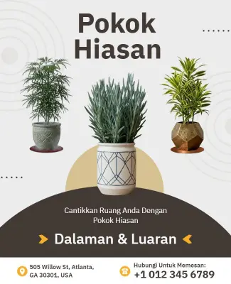 Templat Poster Pokok Hiasan Dalaman Dan Luaran
