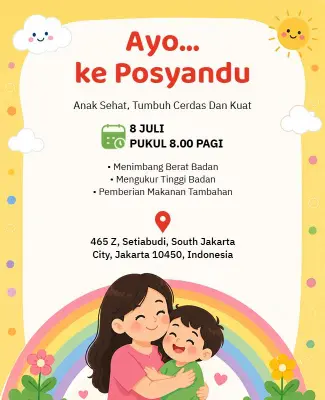 Template Flyer Ayo Ke Posyandu