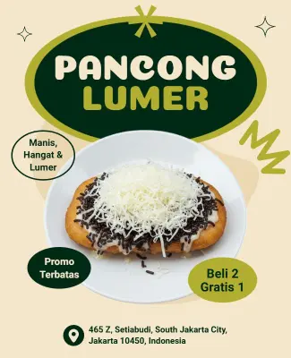 Template Flyer Dessert Kue Pancong Lumer