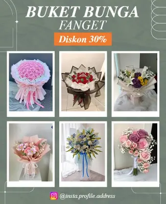 Template Flyer Promosi Diskon Buket Bunga