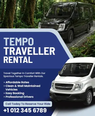 Tempo Traveller Vehicle Rental Poster Template