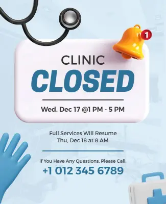 Temporary Clinic Closed Notice Flyer Template