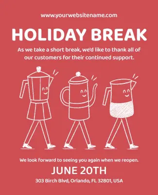 Temporary Closure for Holiday Poster Template