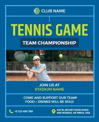 Tennis Team Championship Event Flyer Template