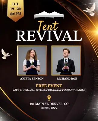 Tent Revival Free Event Poster Template