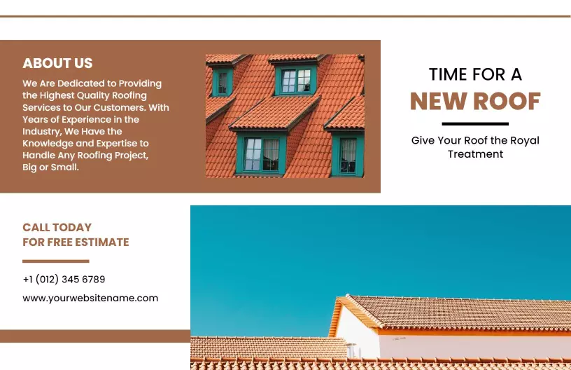 Terracotta Roof Inspection and Quality Roofing Service Brochure Template