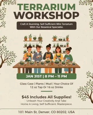Terrarium Workshop Event Flyer Template