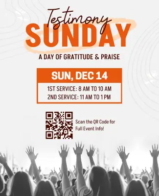 Testimony Sunday Worship Event Flyer Template
