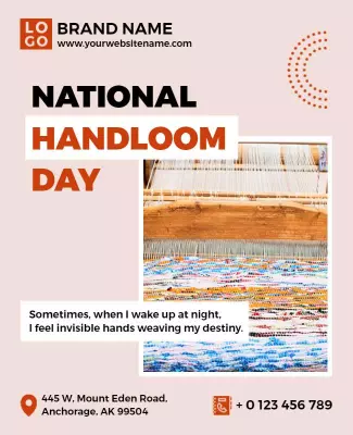 Textured Weaving Craft Celebration for National Handloom Day Poster Template