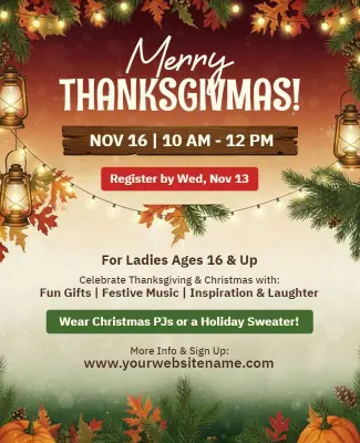 Thanksgiving and Christmas Celebration Event Flyer Template