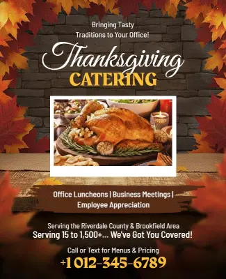 Thanksgiving Catering Service Promotional Flyer Template