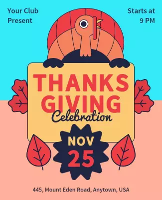 Thanksgiving Celebration Event Flyer Template