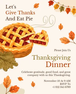Thanksgiving Dinner Invitation Poster Template