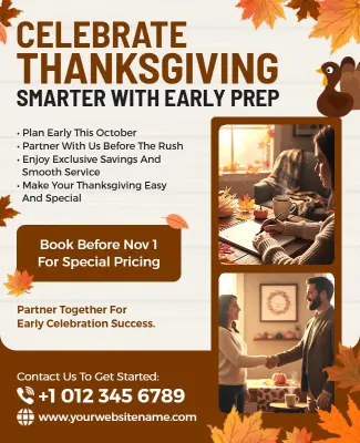 Thanksgiving Early Preparation Promotion Flyer Template
