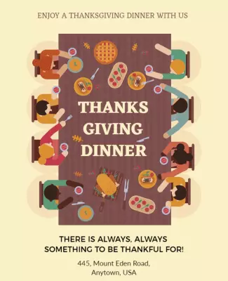 Festive Thanksgiving Dinner Family Gathering Flyer Template