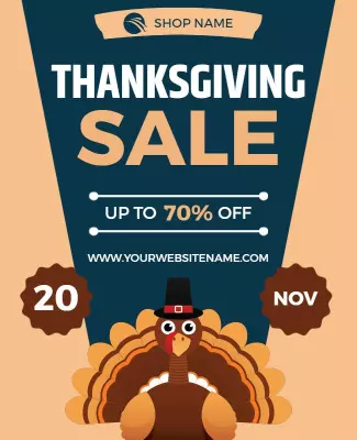 Thanksgiving Sale Discount Offer Flyer Template