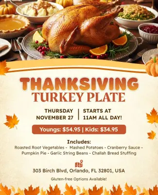 Thanksgiving Turkey Plate Dinner Special Flyer Template