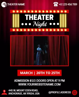 Theater Night Performance Event Flyer Template
