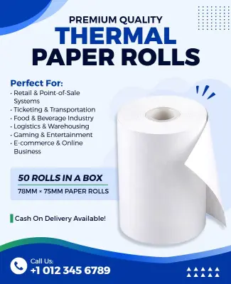 Thermal Paper Rolls Product Promotion Flyer Template