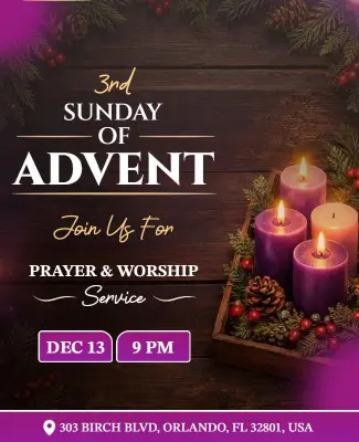 Third Sunday of Advent Celebration Flyer Template