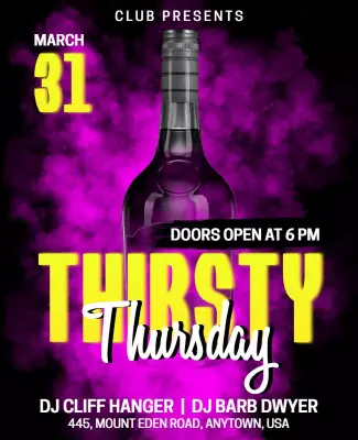 Thirsty Thursday Club Event Flyer Template