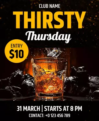 Thirsty Thursday Nightclub Event Flyer Template