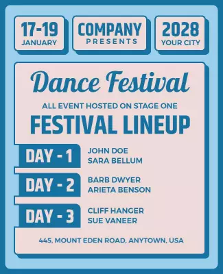 Three Day Dance Festival Event Flyer Template