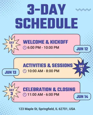 Three-Day Event Schedule Poster Template