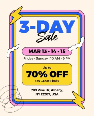 Three-Day Sale Promotion Flyer Template