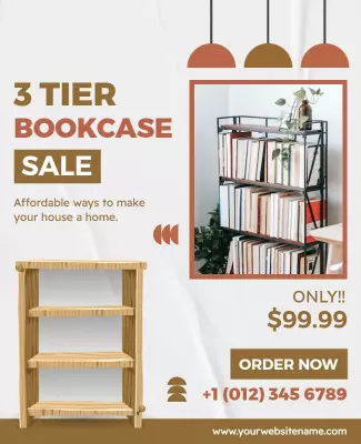 Three Tier Bookcase Sale Flyer Template