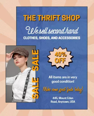 Thrift Shop Sale Promotion Flyer Template
