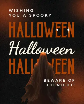 Thrilling Spooky Halloween Greeting Poster Template