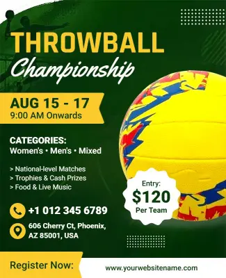 Throwball Championship Event Flyer Template