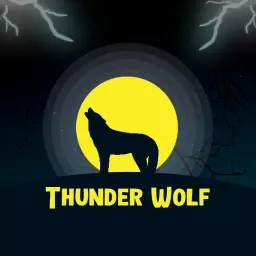 Thunderous Wolf Howling Against a Bright Yellow Moon Logo Template