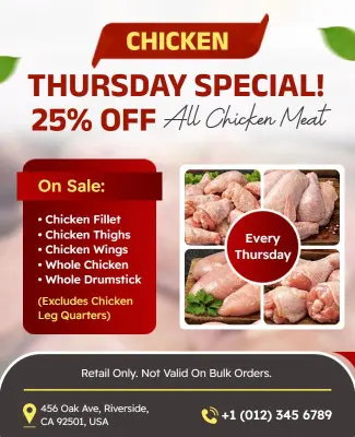 Thursday Chicken Meat Special Discount Flyer Template