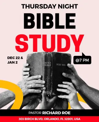 Thursday Night Bible Study Flyer Template