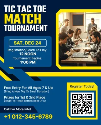 Tic Tac Toe Tournament Event Flyer Template