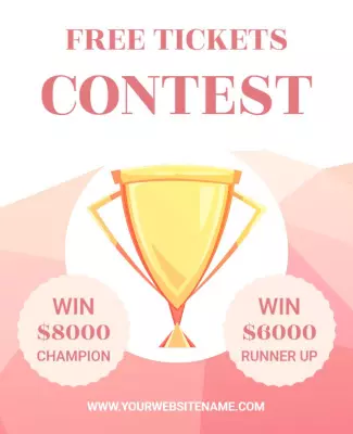Dynamic Pink Contest for Winning Free Tickets Flyer Template
