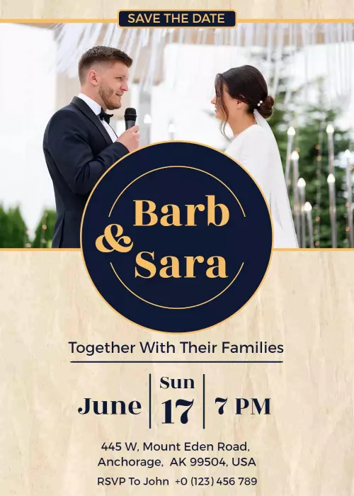 Timeless Vintage Elegance Wedding Ceremony Invitation Template