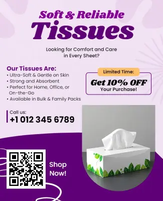 Tissue Product Promotion Discount Flyer Template