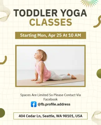 Toddler Yoga Classes Promotional Flyer Template