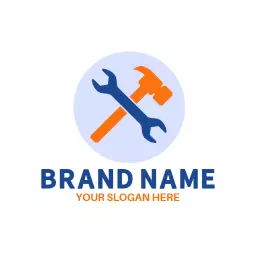 Tools and Hammer Icon Representing Construction Services Logo Template