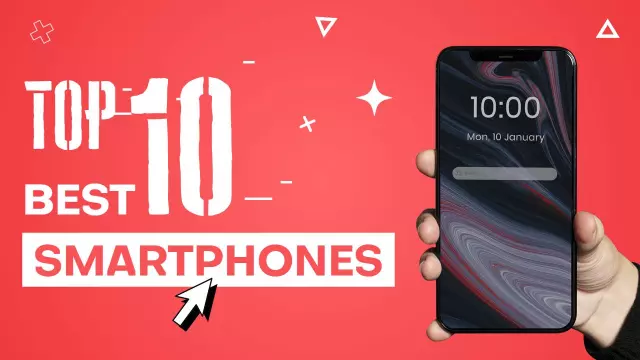 Top 10 Smartphones Review Technology YouTube Thumbnail Template